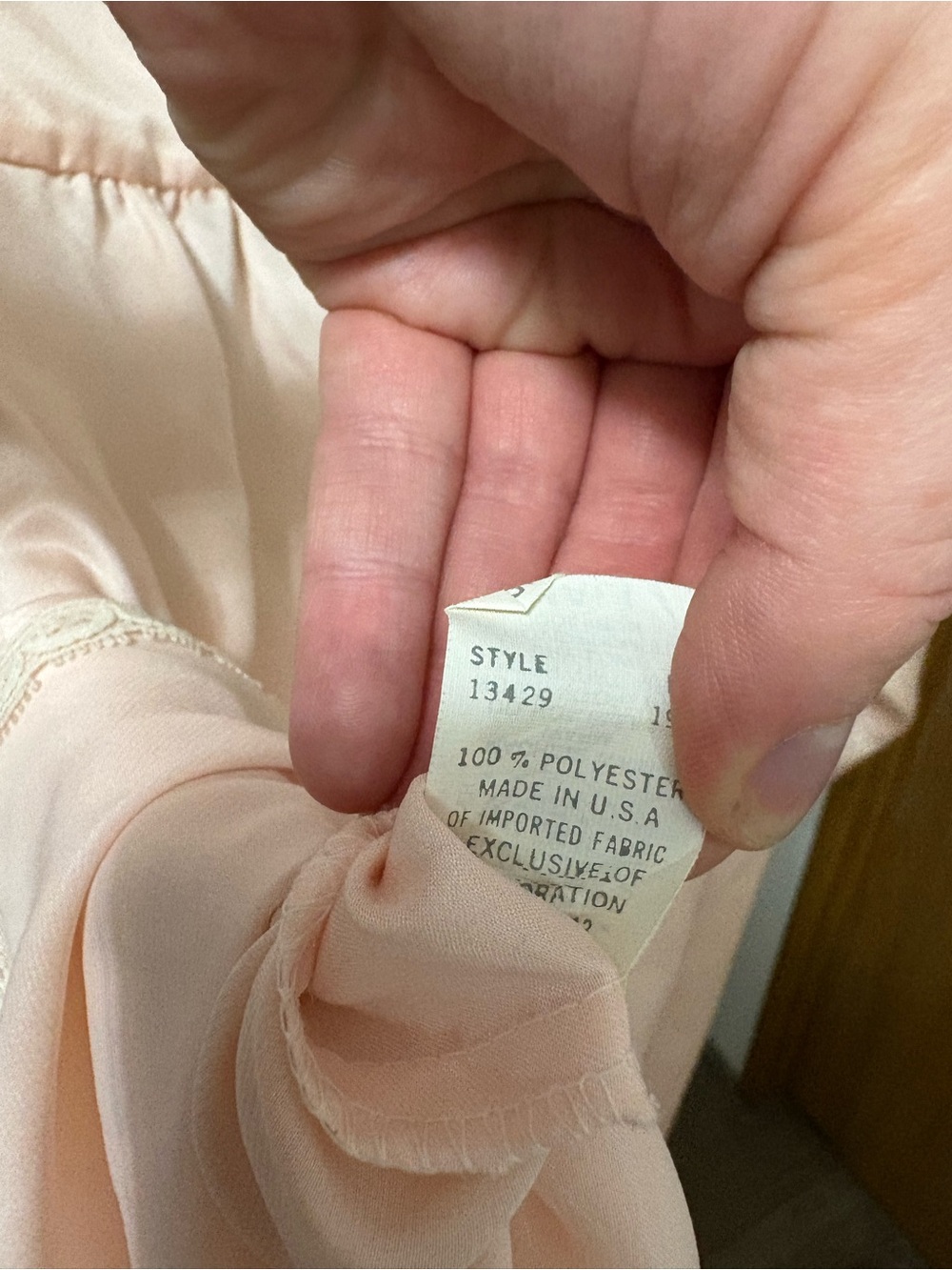 Vintage Pink Chemise with Cream Lace Trim - Picture 7 of 8